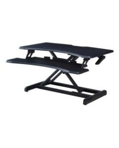 Lorell X-Type Slim Desk Riser, 16-1/2inH x 31-1/2inW x 20inD, Black