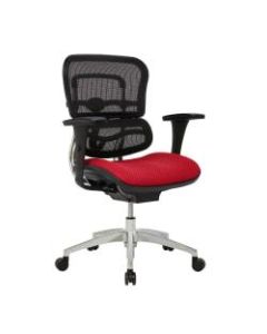 WorkPro 12000 Series Ergonomic Mesh/Premium Fabric Mid-Back Chair, Black/Cherry