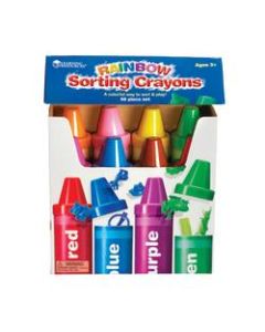 Learning Resources Rainbow Sorting Crayons, 9 1/2in x 2 1/2in, Assorted Colors, Pre-K - Grade 2, Pack Of 8