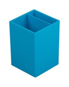 JAM Paper Pen Holder, 3-7/8inH x 2-3/4inW x 2-3/4inD, Blue