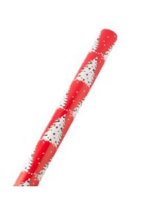 JAM Paper Christmas Wrapping Paper, 20 Sq Ft, Painted Christmas Trees