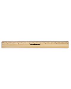 Office Depot Brand Wood Metal-Edge Ruler, 12in