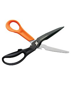 Fiskars Cuts+More Scissors, 9in, Straight, 30% Recycled, Black/Orange