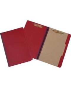 Pressboard Classification Folder, 4-Part, Legal Size, Red (AbilityOne), Pack Of 10
