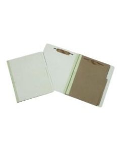 Pressboard Classification Folders, 6-Part, Letter Size, 30% Recycled, Gray/Green (AbilityOne 7530-01-554-7684), Pack Of 10