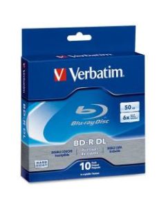 Verbatim BD-R DL 50GB 6X with Branded Surface - 10pk Spindle Box - 50GB - 10pk Spindle Box
