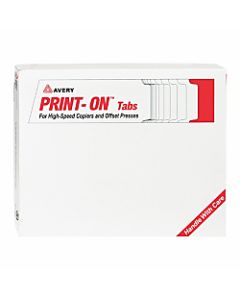 Avery 20% Recycled 3-Hole Punched Copier Tab Dividers, 8 1/2in x 11in, 5-Tab, White Dividers/White Tabs, Pack Of 30 Sets