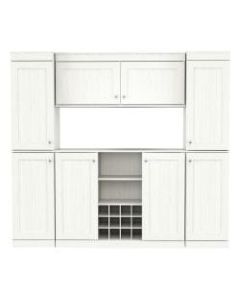 Inval Shaker-Style 4-Piece Melamine Buffet Storage System, 70-7/8inH x 78-3/4inW x 16-9/16inD, Washed Oak