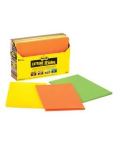 Post-it Notes Extreme Notes, XL, 4-1/2in x 6-3/4in, Assorted Colors, 25 Notes Per Pad, Pack Of 9 Pads