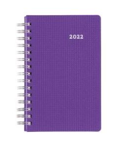 Brownline Daily DuraFlex Planner, 8in x 5in, Purple, January To December 2022, CB634V.PUR