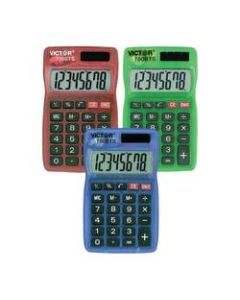 Victor Dual-Power Pocket Calculators, Pack Of 5