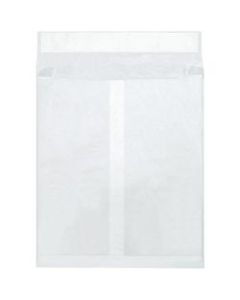 Tyvek Envelopes, Expandable, 12in x 16in x 2in, End Opening, White, Pack Of 100