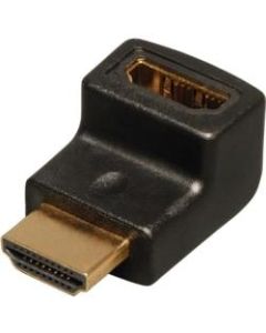 Tripp Lite HDMI Right Angle Up Adapter / Coupler (M/F) - 1 x HDMI Male Digital Audio/Video - 1 x HDMI Female Digital Audio/Video - Gold Plated Connector - Black
