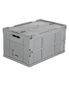 Mount It! Collapsible Plastic Storage Crate, 23.25in x 15.5in x 12.5in, Gray
