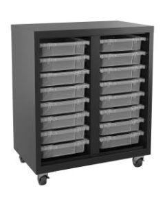 Lorell Pull-out Bins Mobile Storage Unit, Black/Clear
