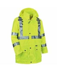 Ergodyne GloWear 8365 Type R Class 3 High-Visibility Rain Jacket, Large, Lime