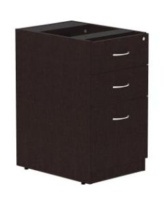 Lorell Essentials 22inD Vertical 3-Drawer Pedestal File Cabinet, Espresso