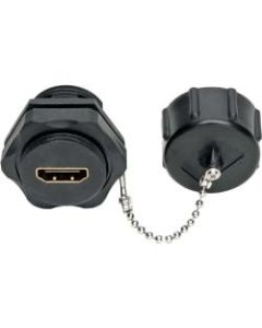 Tripp Lite 4K HDMI Coupler with Ethernet Industrial IP68 Rated Dust Cap F/F - 1 x HDMI Female Digital Audio/Video - 1 x HDMI Female Digital Audio/Video - 3840 x 2160 Supported - Black