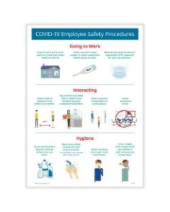 ComplyRight Corona Virus And Health Safety Poster, COVID-19 Employee Safety Procedures, English, 10in x 14in