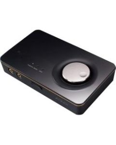 Asus Xonar U7 MKII External Sound Box - 24 bit DAC Data Width - 7.1 Sound Channels - External - C-Media 6632AX - USB 2.0 - 114 dB - 3 Byte 192 kHz Maximum Playback Sampling Rate - 3 Byte 192 kHz Maximum Recording Sampling Rate - 1 x Number of Audio Line