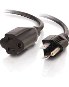 C2G 12ft Power Extension Cord - Outlet Saver - 18 AWG - For Transformer, Computer, Monitor, Scanner, Printer - 125 V AC / 10 A - Black - 12 ft Cord Length