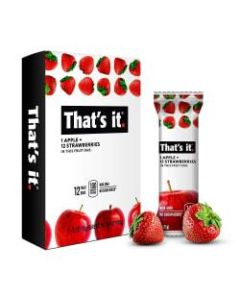 Thats It Fruit Bars, Gluten-Free Apple + Strawberry, 1.2 Oz, Pack Of 12 Bars
