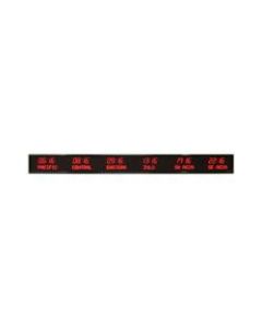 BRG Products 6610J LED 6-Zone Digital World Time Zone Clock, 8 1/4inH x 78 1/4inW x 2 1/4inD, Black