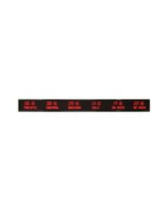 BRG Products 6610J LED 6-Zone Digital World Time Zone Clock, 8 1/4inH x 78 1/4inW x 2 1/4inD, Black