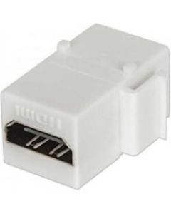 Intellinet Network Solutions HDMI Inline Coupler, HDMI Female to HDMI Female, White - Snap-in Installation, for In-Wall Installation with CL2 or Other In-Wall-Rated HDMI Cables "