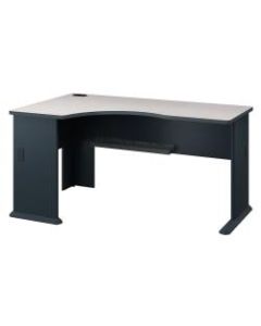 Bush Business Furniture Office Advantage Left Corner Desk, Slate/White Spectrum, Standard Delivery
