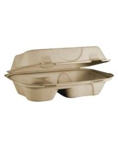 World Centric Fiber Hinged Containers, Hoagie Boxes, Natural, Carton Of 500 Containers