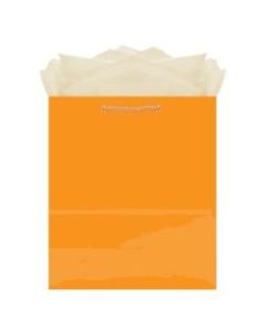 Amscan Glossy Medium Gift Bags, 9-1/2inH x 7-3/4inW x 4-1/2inD, Orange, Pack Of 10 Bags