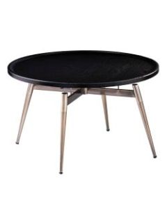 SEI Lockmere Mid-Century Modern Cocktail Table, 19inH x 31-1/2inW x 31-1/2inD, Black/Antique