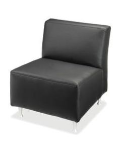 Lorell Fuze Modular Bonded Leather Armless Lounge Chair, Black