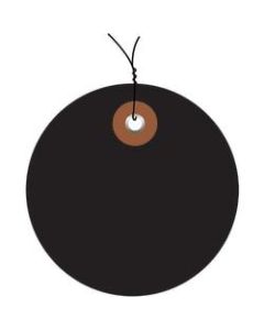 Office Depot Brand Prewired Plastic Circle Tags, 2in, Black, Pack Of 100