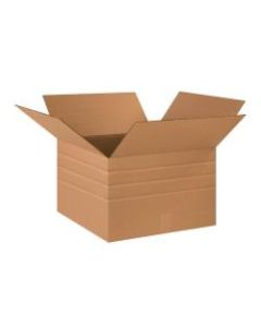 Office Depot Brand Multi-Depth Corrugated Cartons, 18in x 18in x 12in, Scored 10in, 8in, 6in, Kraft, Pack Of 20