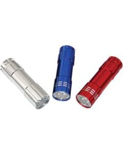 Dorcy 41-3246 9 LED Aluminum Flashlight, Red, Blue, Silver, Pack Of 3