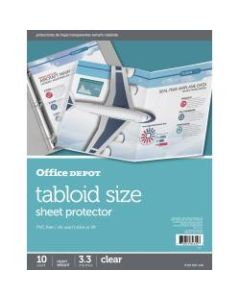 Office Depot Brand Tabloid-Size Sheet Protectors, 11in x 17in, Clear, Pack Of 10