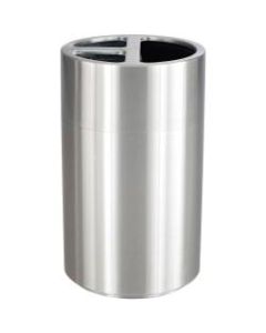 Safco Triple Recycling Receptacle - 40 gal Capacity - Removable Lid, Durable, Long Lasting - 34in Height x 20in Diameter - Aluminum - Stainless Steel - 1 Each