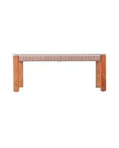 Southern Enterprises Brendina Outdoor Glass-Top Cocktail Table, 15-3/4inH x 39-1/2inW x 23-3/4inD, Natural