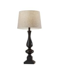Adesso Simplee Gary 2-Piece Table Lamp Set, Natural Shades/Black Bases