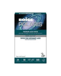 Boise POLARIS Premium Laser Paper, Ledger Size (11in x 17in), 24 Lb, FSC Certified, Ream Of 500 Sheets