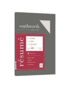 Southworth 100% Cotton Resume Paper, 8 1/2in x 11in, 32 Lb, 100% Recycled, Almond, Pack Of 100