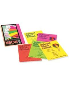 Pacon Bond Paper, Letter Size (8 1/2in x 11in), 24 Lb, Assorted Neon Colors, Pack Of 100 Sheets