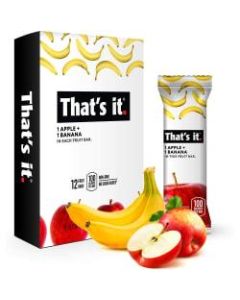 Thats It Fruit Bars, Gluten-Free Apple + Banana, 1.2 Oz, Pack Of 12 Bars