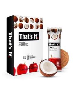 Thats It Fruit Bars, Gluten-Free Apple + Coconut, 1.2 Oz, Pack Of 12 Bars