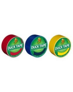 Duck Brand Color Duct Tape Rolls, 1-15/16in x 60 Yd, Primary Colors, Pack Of 3 Rolls