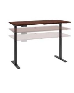 Bush Business Furniture Move 60 Series 60inW x 30inD Height Adjustable Standing Desk, Harvest Cherry/Black Base, Standard Delivery