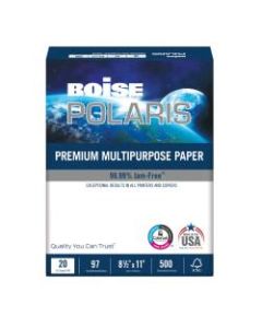Boise POLARIS Premium Multi-Use Paper, Letter Size (8 1/2in x 11in), 20 Lb, FSC Certified, Ream Of 500 Sheets