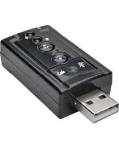 Tripp Lite USB External Sound Card Microphone Speaker Virtual 7.1 Channel - 7.1 Sound Channels - External - USB - 1 x Number of Microphone Ports - 1 x Number of Headphone Ports